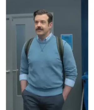  	Ted Lasso Jason Sudeikis Baby Blue Sweater