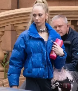  	Ted Lasso Juno Temple S03 Blue Puffer Jacket