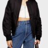  	Ted Lasso Juno Temple Black Cotton Bomber Jacket