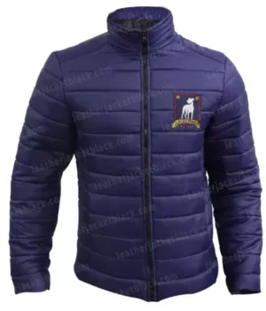  	Ted Lasso S02 Navy Blue Quilted Jason Sudeikis Puffer Jacket