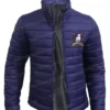  	Ted Lasso S02 Navy Blue Quilted Jason Sudeikis Puffer Jacket