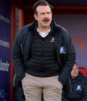  	Ted Lasso Jason Sudeikis Black Puffer Coat