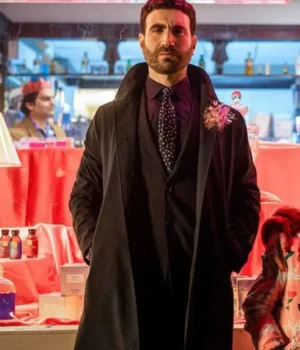  	Ted Lasso Roy Kent Black Mid-Length Coat