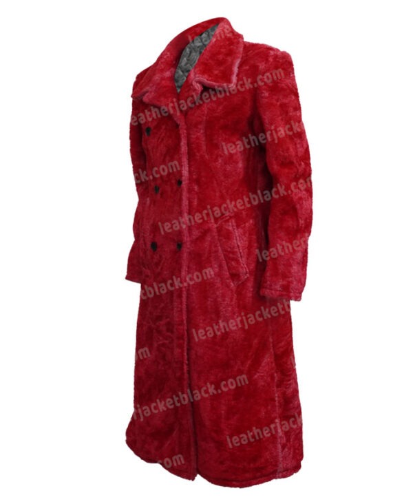 Juno Temple Ted Lasso Red Fur Coat Juno Temple Ted Lasso Red Fur Coat
