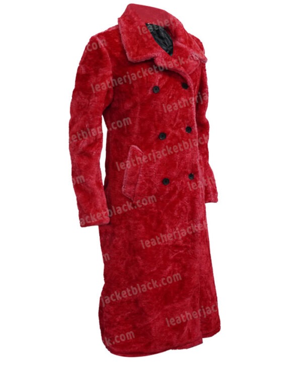 Juno Temple Ted Lasso Red Fur Coat Juno Temple Ted Lasso Red Fur Coat