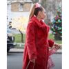 Juno Temple Ted Lasso Red Fur Coat Juno Temple Ted Lasso Red Fur Coat