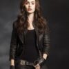  	Shadowhunters Clary Fray Black Leather Jacket