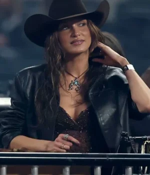  Yellowstone S05 Bella Hadid Black Leather Jacket