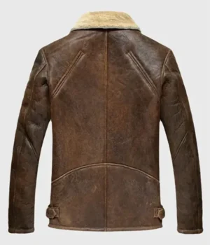  Jones B-3 Shearling Distressed Brown Leather Aviator Jacket