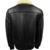  Jared Top Gun Shearling Fur B3 Black Leather Jacket