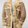  SF-0325 Heavy Shearling Beige Suede Jacket