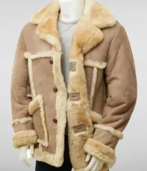  SF-0325 Heavy Shearling Beige Suede Jacket