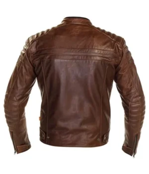  Brown Men’s Motorcycle Cafe Racer Leather Jacket