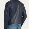 Men’s Crest Blue Cafe Leather Racer Jacket Men’s Crest Blue Cafe Leather Racer Jacket