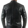  Mens Quilted Motorcycle Cafe Racer Leather Jacket