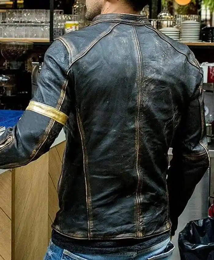 Men’s Real Leather Black Distressed Moto Jacket Men’s Real Leather Black Distressed Moto Jacket