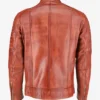  Mens Brown Cafe Racer Leather Jacket
