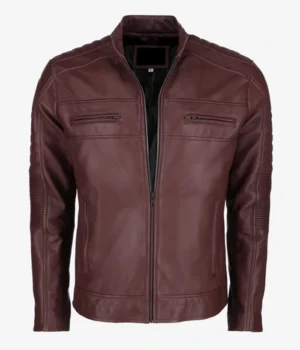  Mens Chocolate Brown Cafe Racer Leather Jacket