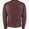  Mens Chocolate Brown Cafe Racer Leather Jacket