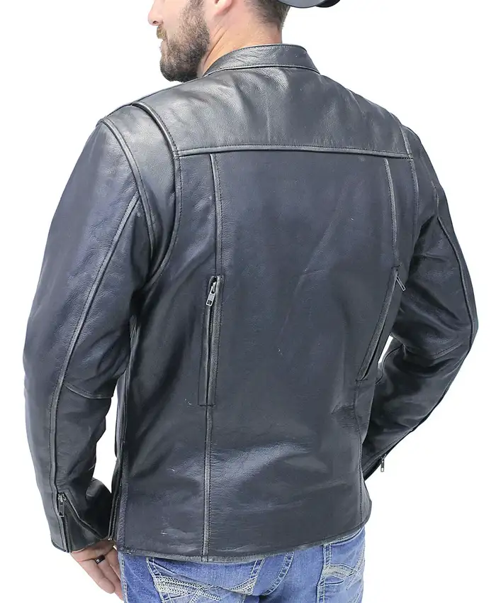 Vintage Black Motorcycle Leather Jacket For Mens Vintage Black Motorcycle Leather Jacket For Mens