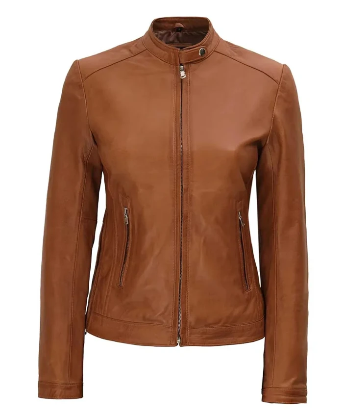 Women Stylish Brown Biker Leather Jacket Women Stylish Brown Biker Leather Jacket