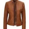 Women Stylish Brown Biker Leather Jacket Women Stylish Brown Biker Leather Jacket