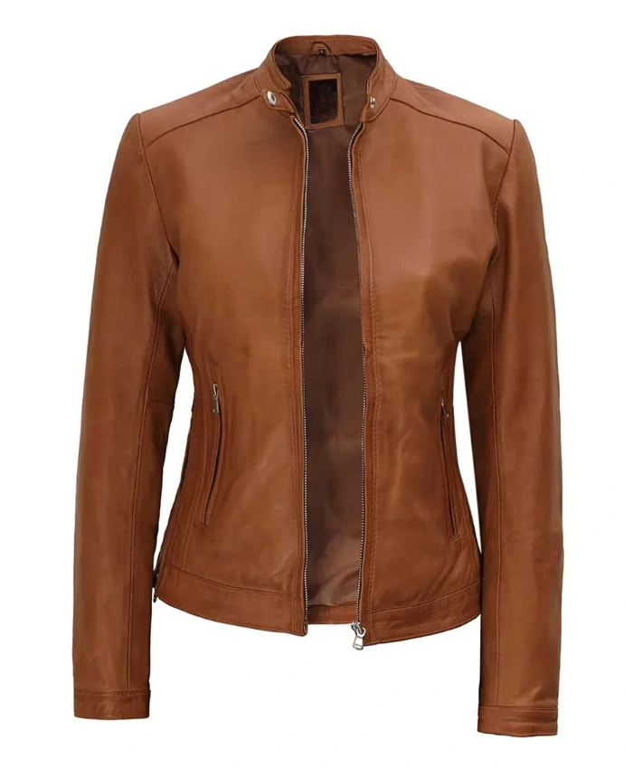 Women Stylish Brown Biker Leather Jacket Women Stylish Brown Biker Leather Jacket
