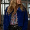  Kaitlin Olson High Potential Blue Fur Jacket