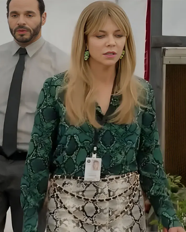 Kaitlin Olson High Potential Green Snake Shirt Kaitlin Olson High Potential Green Snake Shirt