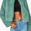 Morgan Gillory High Potential Teal Fur Jacket Morgan Gillory High Potential Teal Fur Jacket