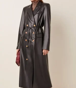  Dynasty S03 Ep16 Elizabeth Gillies Black Double Breasted Coat