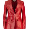  Dynasty S04 Fallon Carrington Red Leather Blazer