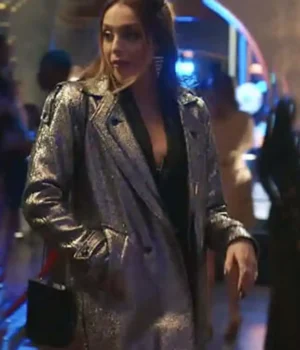  Fallon Carrington Dynasty S03 Silver Metallic Coat