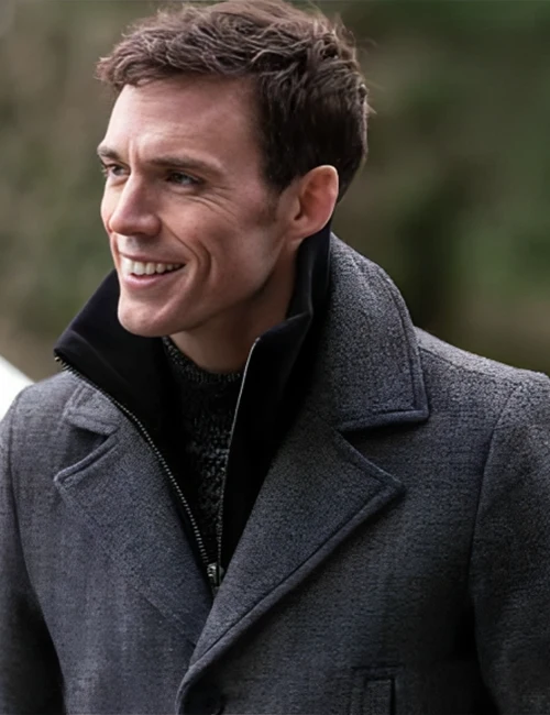 Sam Claflin Every Breath You Take Grey Coat Sam Claflin Every Breath You Take Grey Coat