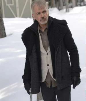  Billy Bob Thornton Fargo Black Shearling Peacoat