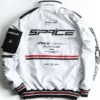  White Cyberpunk Techwear Bomber Jacket