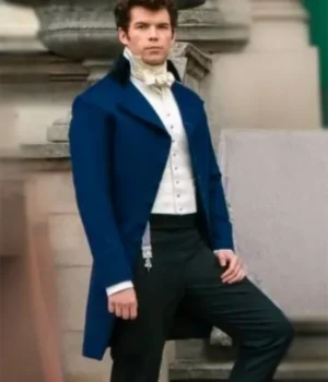 Bridgerton Colin Bridgerton Blue Cotton Tailcoat Blazer