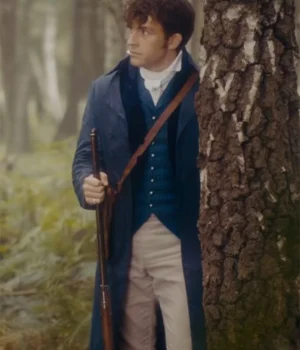  Bridgerton S02 Anthony Blue Long Trench Coat