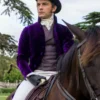  Bridgerton S02 Anthony Prince Long Purple Coat