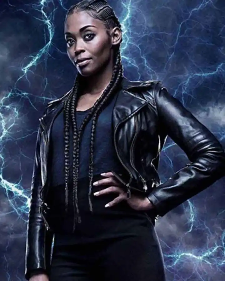 Nafessa Williams Black Lightning Leather Costume Jacket Nafessa Williams Black Lightning Leather Costume Jacket