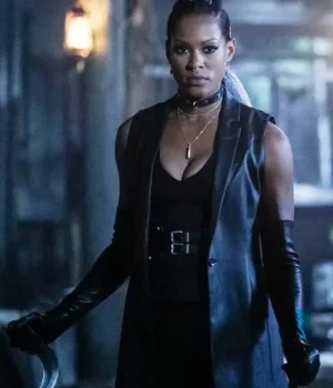  Black Lightning Giselle Cutter Leather Sleeveless Coat