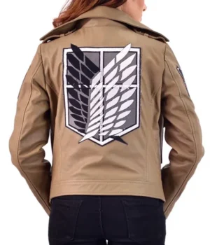  Attack On Titan Survey Corps Khaki Leather Jacket