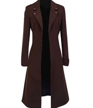  Eren Yeager Attack on Titan Brown Long Wool Coat