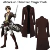  Eren Yeager Attack on Titan Brown Long Wool Coat