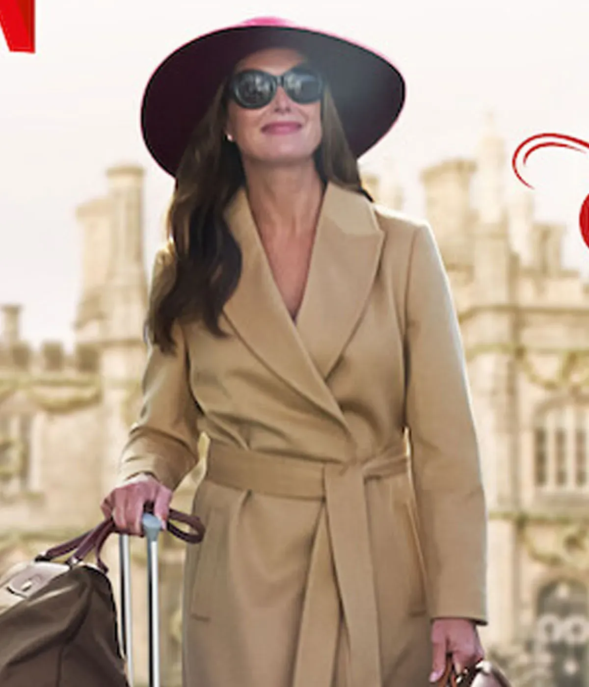 Brooke Shields A Castle for Christmas Long Trench Coat Brooke Shields A Castle for Christmas Long Trench Coat