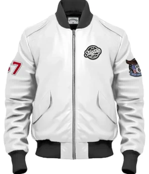  Alexander Stegaro Leather Bomber Jacket