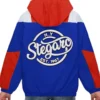  Bertram Red And Blue Stegaro Hooded Jacket
