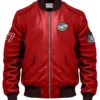  Dario Stegaro Bomber Red Leather Jacket