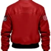  Dario Stegaro Bomber Red Leather Jacket