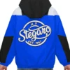  Edge Hooded Stegaro Blue And Black Jacket